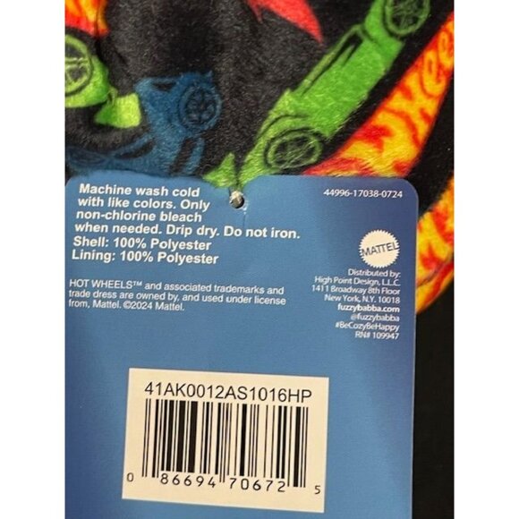 Hot Wheels Boys Fluffy Slippers S/M Shoe Sz 8-13 (4446) - Picture 3 of 4